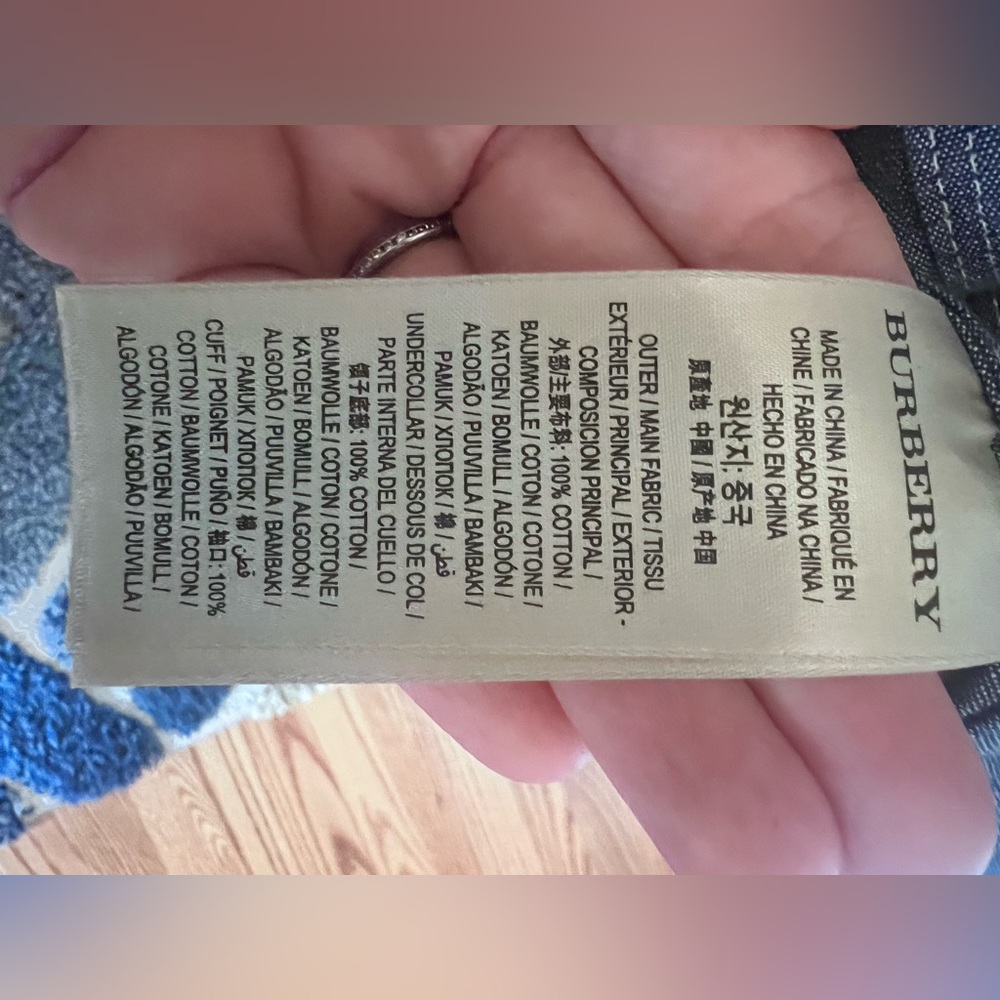 Burberry Brit Denim Button Down Long Sleeve Blouse Size Medium - Picture 5 of 6